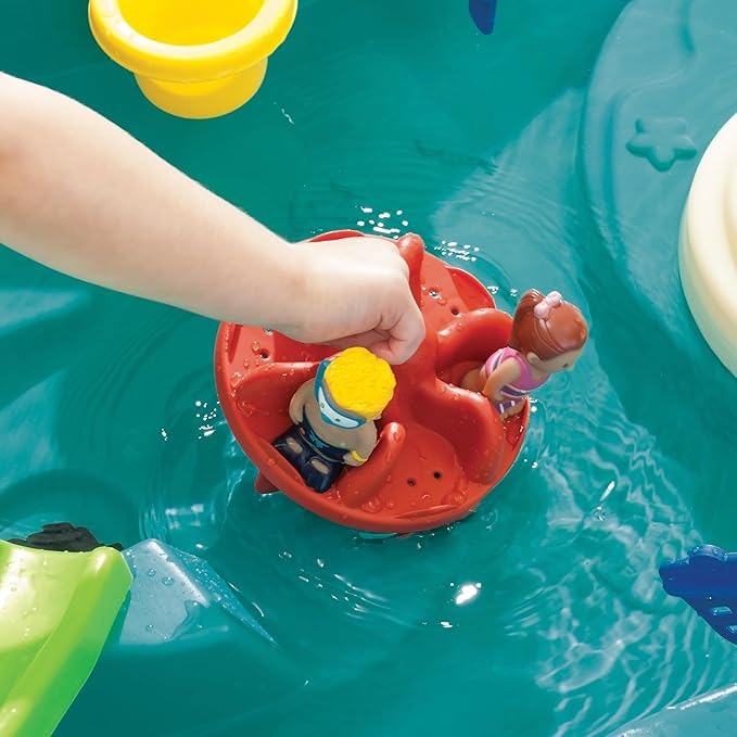 Step2 Splish Splash Seas Water Table, Kids Water Table Activity Sensory Playset, Summer Outdoor Toys, 9 Piece Water Toy Accessories, For Toddlers 1.5+ Years Old, Blue & Purple