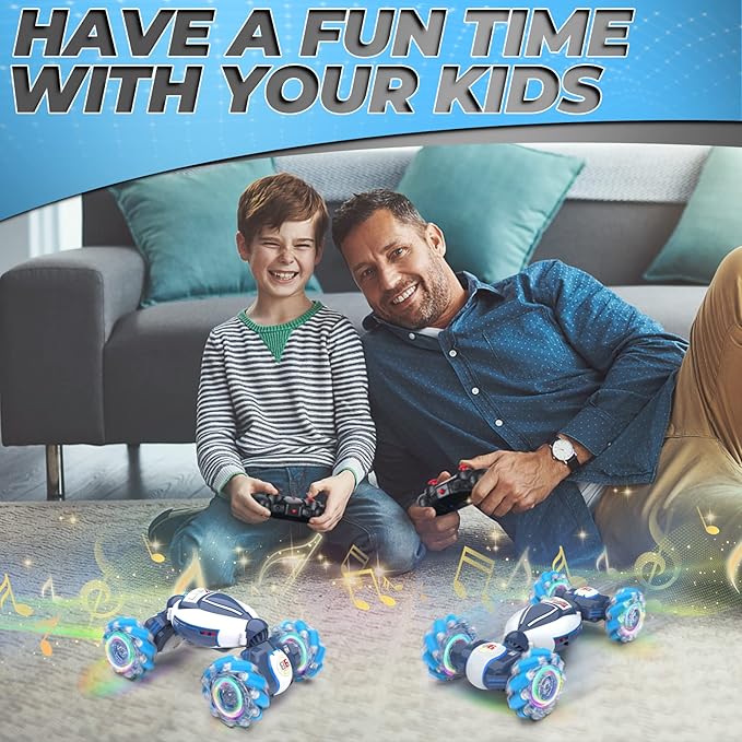 Dysaim Gesture Sensing RC Stunt Car Toys for 6-12 Boys&Girls - Birthday for Kids, Hand Controlled 2.4Ghz Remote Control Twist Cars, 4WD Transform All-Terrain Off Road Vehicle