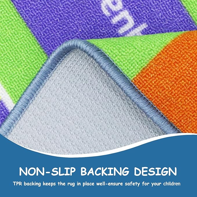 Kids Rug 3'3" x 5'2" City Life Playmat Area Rug Car City Map Washable Traffic Road Educational Learning Nursery Rug Carpet for Children Playroom Living Room Bedroom Classroom Decor Pink