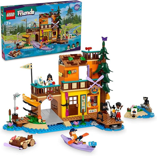LEGO Friends Adventure Camp Water Sports Outdoor Toy Building Set, Pretend Play Gift Idea for Girls and Boys Ages 7 Years and Up, Camping Toy with 3 Mini Doll Characters and a Bear Figure, 42626