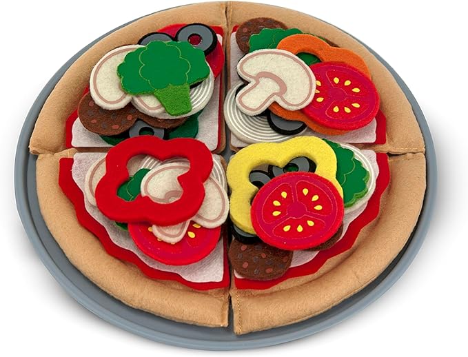 Melissa & Doug Felt Food Mix 'n Match Pizza Play Food Set (40 pcs)