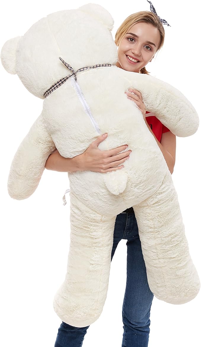 MorisMos Bow Tie Giant Teddy Bear 4 Feet, 47inch Big Teddy Bear Stuffed Animal Plush for Girlfriend, Boyfriend, White