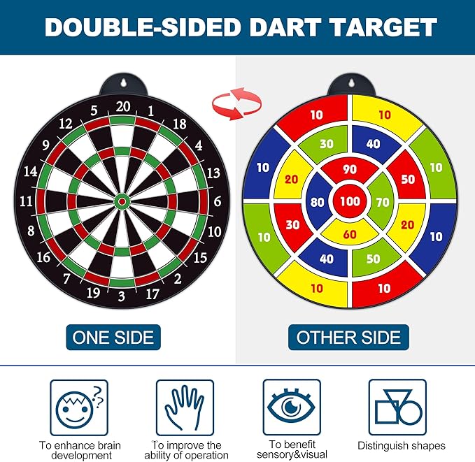 Magnetic Dart Board - 12pcs Magnetic Darts - Excellent Indoor Game and Party Games - Gifts for 5 6 7 8 9 10 11 12 Year Old Boy Kids