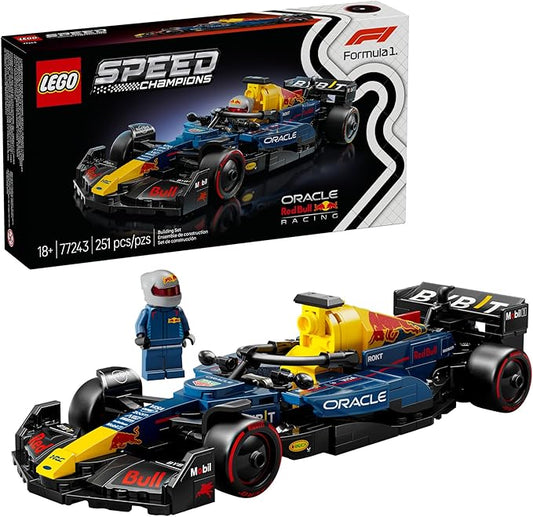 LEGO Speed Champions Oracle Red Bull Racing RB20 F1 Race Car Model Kits - Building Set for Adults, Ages 18+ with Realistic Features - Red Bull F1 DIY Crafts for Display - Gift Idea for F1 Fans - 77243