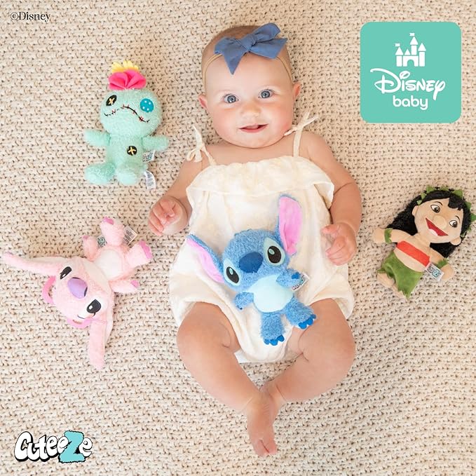 KIDS PREFERRED Disney Baby Lilo & Stitch 4 Piece Cuteeze Gift Set Plush Collector Set of Stuffed Animals, Lilo and Stitch Toys for Infants & Toddlers