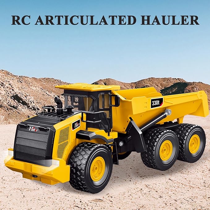RC Dump Truck, Remote Control Dump Truck 11 Channel with Lights/Sounds/2 Batteries for Adults, RC Construction Vehicles Toys for Boys Kids, 1:16 Scale RC Dump Truck Toys