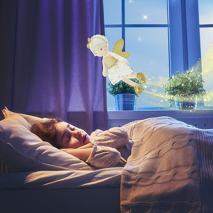 June Garden 12" Enchanted Garden Fairy Doll Elida - Plush Stuffed Soft Doll Girl Gift - Pink Outfit and Wings