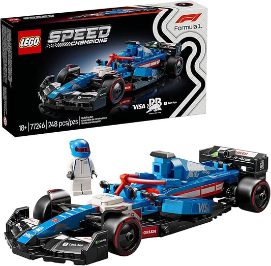LEGO Speed Champions Visa Cash App RB VCARB 01 F1 Race Car Model Kits - Building Sets for Adults, Ages 18+ W/Realistic Features - F1 DIY Crafts for Display - Gift Ideas for F1 Fans - 77246