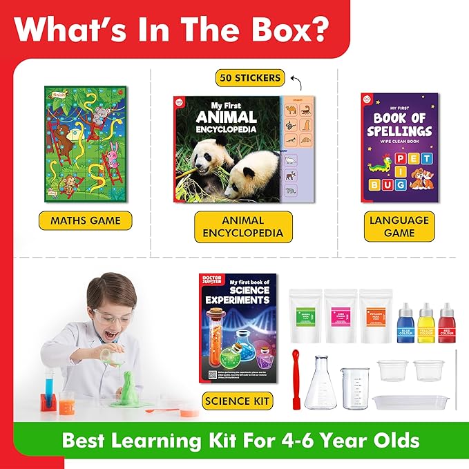 Doctor Jupiter Ultimate Gift Set of Learning| Set of ‘My First Science Kit’, ‘Little Genius Kit’ for Kids Ages 4-6|Birthday Gift for Boys, Girls| STEM Learning & Education Toys for 4,5,6 Year Old