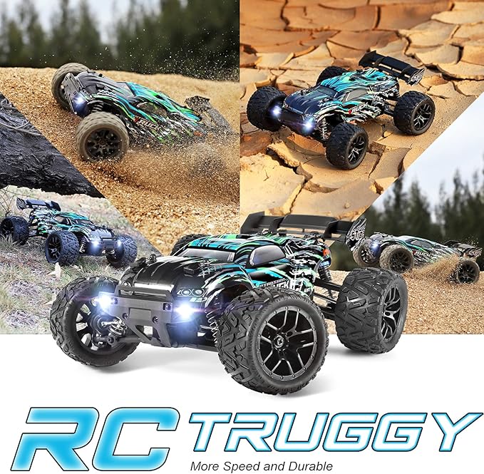 HAIBOXING RC Cars Hailstorm, 36+KM/H High Speed 4WD 1:18 Scale Waterproof Truggy Remote Control Off Road Monster Truck with Two Rechargeable Batteries, All Terrain Toys for Kids and Adult