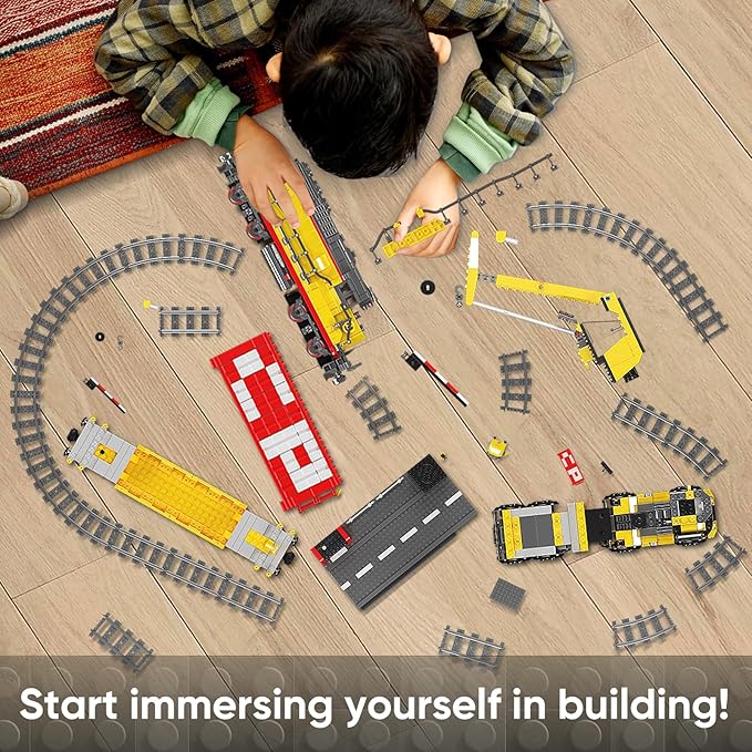 Mould King 12027 Train Building Block Kit, EMD SD40-2 Diesel Locomotive Rail Train with Motor, Remote Controlled Train Set for Kids/Adult Collections Enthusiasts(1170 Pieces)