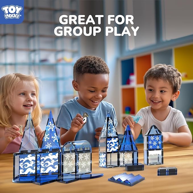 TOY Life Magnetic Tiles for Kids Ages 4-8, Magnetic Toys for Toddlers 3+, Magnet Tile Building Toy for Kids Ages 3-5, Magnet Building Tiles, Toddlers Preschool