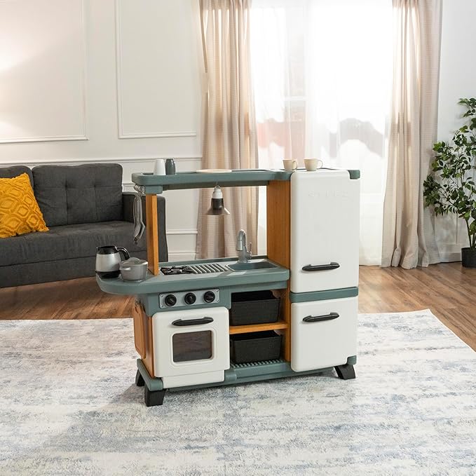 Step2 Harmony Kids Kitchen Playset, Indoor Kitchenette, Interactive Play with Lights and Sounds, Made of Durable Plastic, Includes 25 Piece Toy Accessories, for Toddlers 2+ Years Old