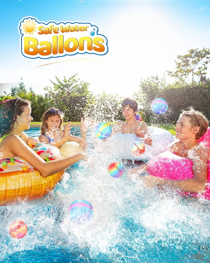 SOPPYCID Resuable Magnetic Water Balloons, Quick Fill Water Balloons,Outdoor Toys for Summer and Parties, Pool Toys, Outdoor Games for Boys Girls 8-12 (8PCS)
