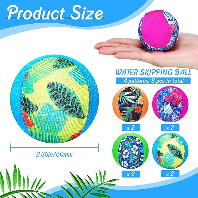 Water Skipping Ball for Children Water Bouncing Beach Pool Toy Ball for Adult Swimming Pool Games Party Favors Decoration
