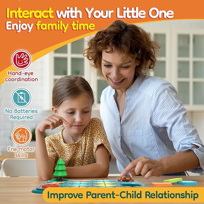 Kids Toys STEM Board Games - Logic Road Builder Brain Teasers Puzzles for 4 5 6 7 Year Old Boys Girls, Educational Montessori Birthday Gifts for Ages 4-8 Preschool Classroom Learning (28 PCS)