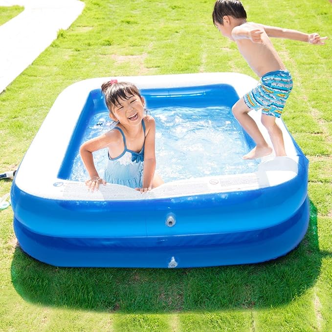 Inflatable Swimming Pool, 79x59x20in, Kiddie Pools Family Swim Center for Kids Inflatable Lounge Pool for Kiddie, Kids, Easy Set for Backyard Summer Water Party