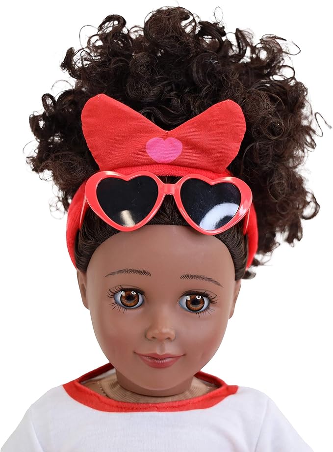 Playtime by Eimmie 18 Inch Doll Clothes and Accessories, Holiday Day Outfit with Red Tutu Dress & Matching Headband, Clothing Sets & Stuff - Fits American, Generation & Similar 18Â” Dolls for Girls
