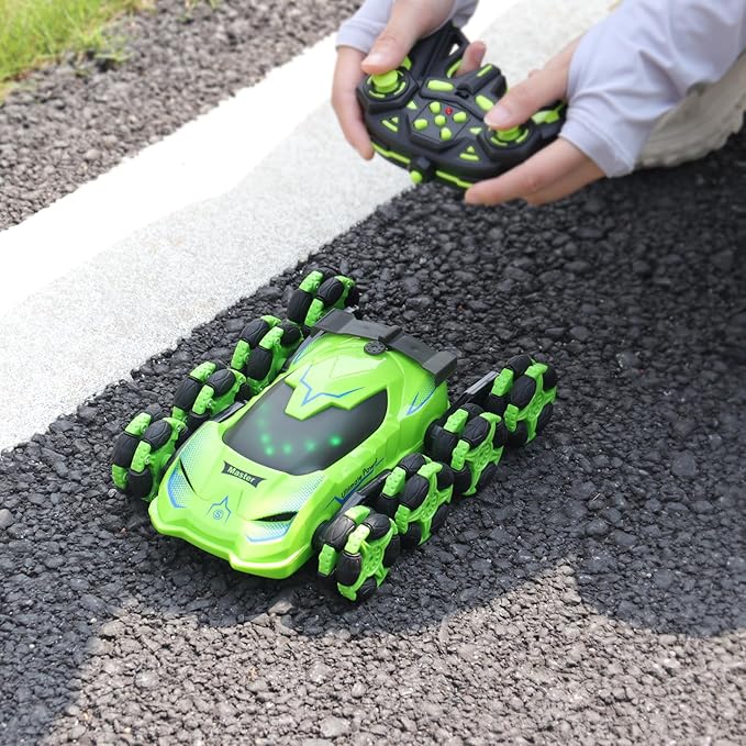 PREPOP 8WD Remote Control Stunt Cars Toys- Best Birthday Presents Gifts for Kids Age 6 7 8 9 10 11 12 Year Old Boys, 2.4Ghz Cool Transform RC Drift Cars with Music & Light