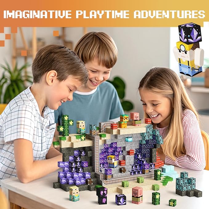 GobiDex 100PCS Magnetic Building Blocks Game-Based Build Magwonder World with Magnet Construction Toys STEM Sensory Gift for Boys Girls Birthday