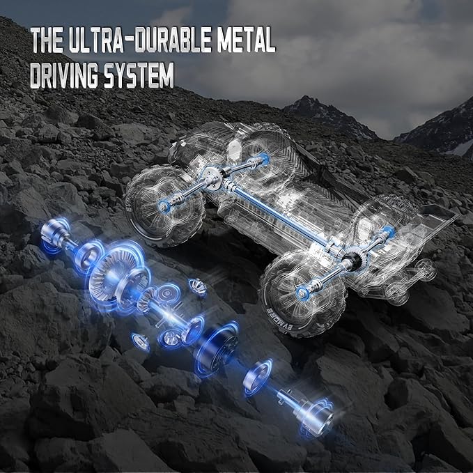 1/16 Brushless RC Cars for Adults & Boys, Fast 43 Mph, Electric 4WD High Speed RC Car, All-Road Remote Control RC Truck with Two 2S Lipo Batteries, Compatible with 3S Lipo