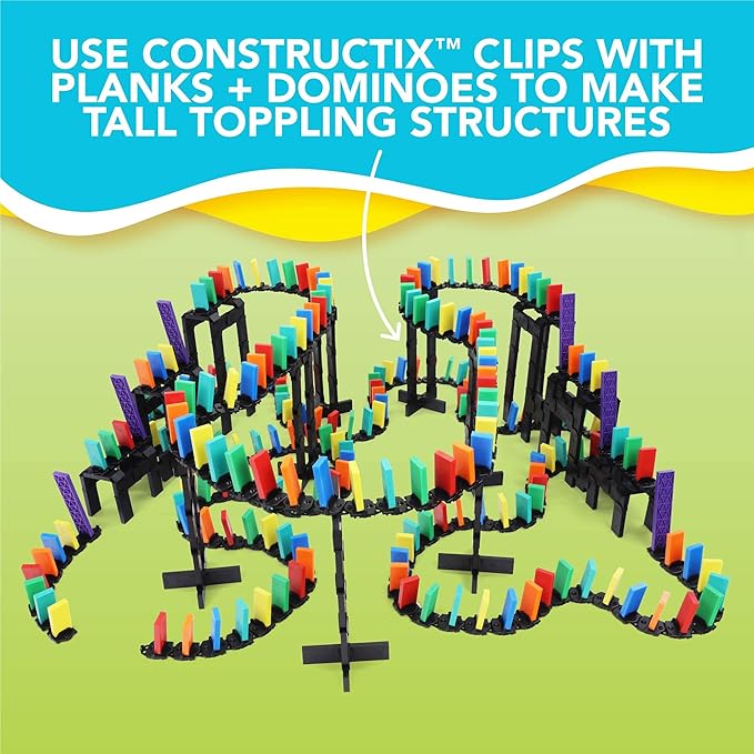 Bulk Dominoes Flexible Rapid Track Pro Domino Kit | Dominoes Set, STEM STEAM Small Toys, Family Games for Kids, Kids Toys and Games, Building, Toppling, Chain Reaction Sets