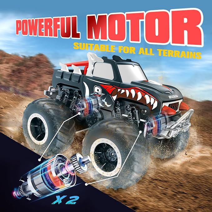 TOY Life RC Truck Remote Control Monster Truck Toys RC Cars Adults Amphibious Remote Control Car Boat 2.4Ghz All Terrain 4WD Off-Road Vehicle Waterproof RC Monster Trucks for Boys Girl Age 6 7 8-12