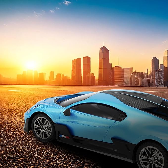 CMJ RC Cars Bugatti Divo Blue Remote Control Radio Car 1:24 Officially Licensed 1:24 Scale Working Lights 2.4Ghz