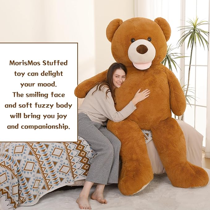 MorisMos Giant Teddy Bear Plush 6 Feet, Large Teddy Bears Stuffed Animals for Girlfriend Boyfriend, 6 Foot Life Size Bear Gifts, Baby Shower, Birthday