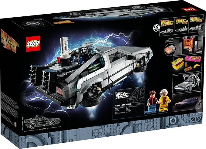 LEGO Icons Back to The Future Time Machine 10300, Model Car Building Kit Based on The Delorean from The Iconic Movie, Perfect Build for Teens and Adults Who Love to Create