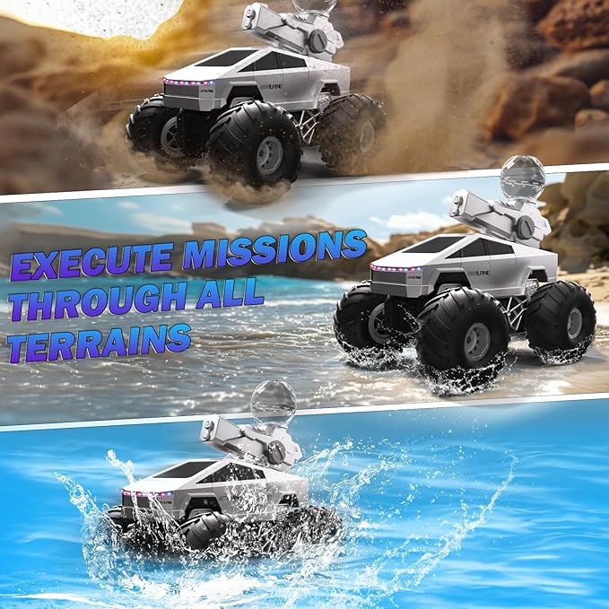 Remote Control Car, 1:16 RC Cars Scale All Terrain Electric Vehicle, Water Squirt Tank with Lights Toys Monster Trucks, Brithday Gift for Boys Girls & Adults