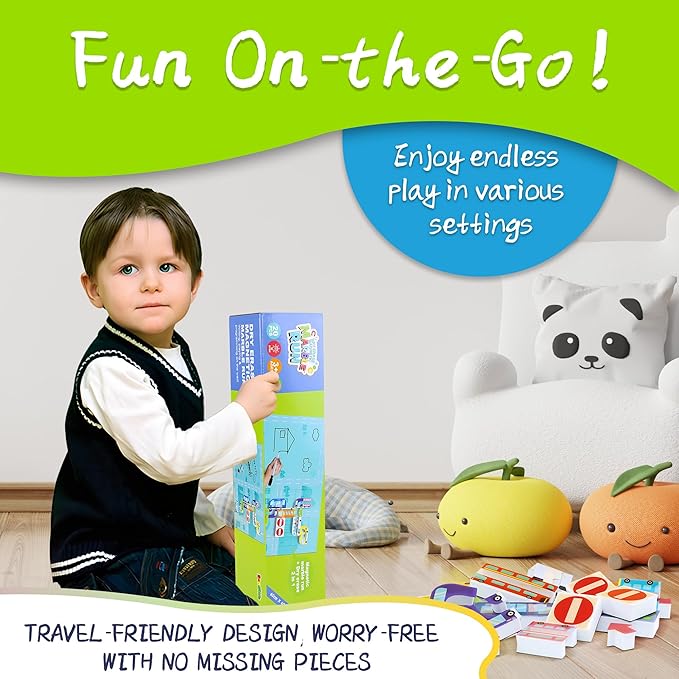 Marble Run for Kids, Vertical Magnetic Marble Maze Track with Doodle Board & Residue-Free Nano-Adhesive, STEM Explorers Brain Teaser Toy for Boys Girls Ages 3-12, Creative Thinking Games Gifts