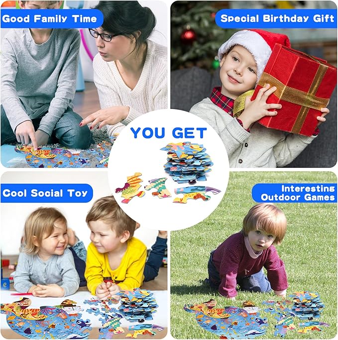 Floor Puzzle Suitable for Children Aged 3-10, Unique Large Irregular Animal Shaped Art Puzzle Suitable for Boys and Girls 36 Pieces Toys As Gifts for Children (Dolphin)