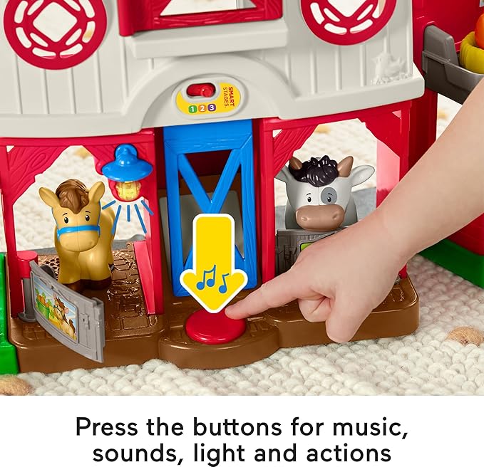 Fisher-Price Little People Toddler Learning Toy Caring for Animals Farm Playset with Smart Stages for Pretend Play Kids Ages 1+ Years (Amazon Exclusive)