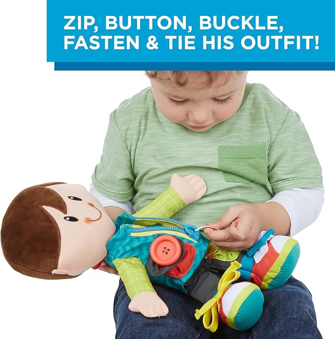 Playskool Dressy Kids Boy Activity Plush Stuffed Doll Toy for Kids and Preschoolers 2 Years and Up (Amazon Exclusive)