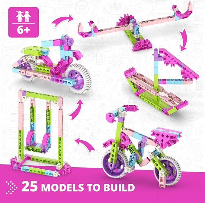 Engino: Creative Builder - 25-in-1 Designer Series, Toy Vehicles Vibrant Brick Set, Multimodels Snap Construction Assembly, Engineer STEM Kit, Kids 6+