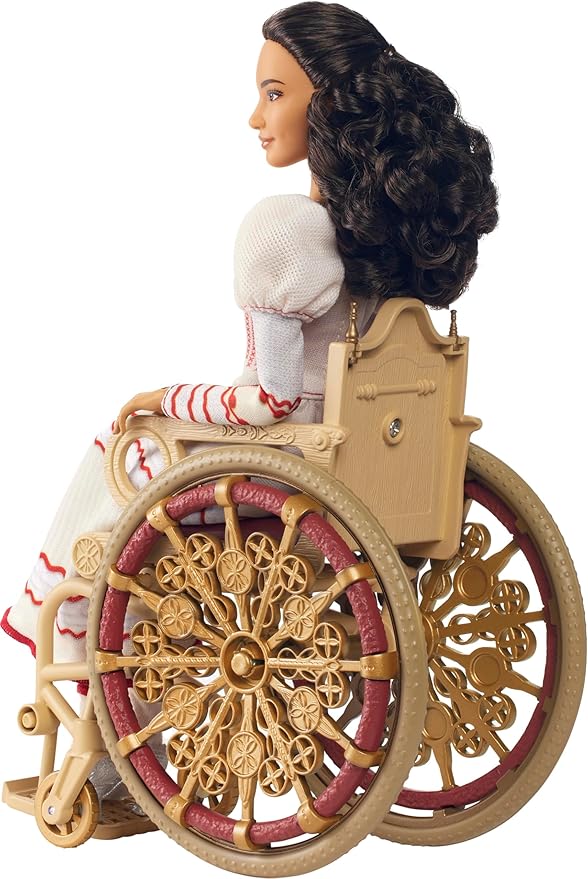 Mattel Universal Wicked Nessarose Fashion Doll & Accessories, Including Wheelchair, with Brown Curly Hair, Poseable & Removable Ballroom Look