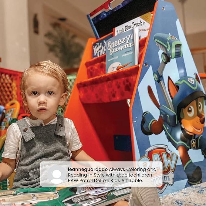 Delta Children Deluxe Kids Art Table | Easel, Desk, Stool, Toy Organizer, Nick Jr. PAW Patrol