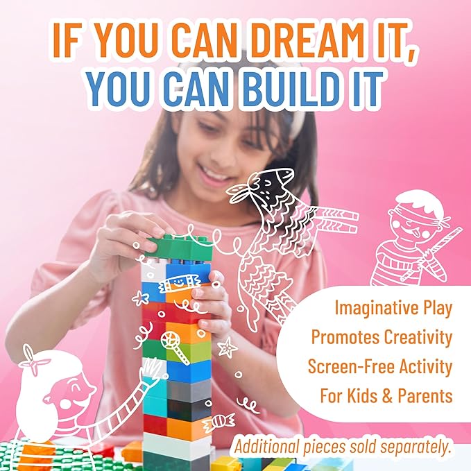Strictly Briks Compatible with Lego Duplo Toy Large Building Blocks for Kids and Toddlers, Big Bricks Gift Set for Ages 3 and Up, 100% Compatible with All Major Brands, 12 Rainbow Colors, 204 Pieces