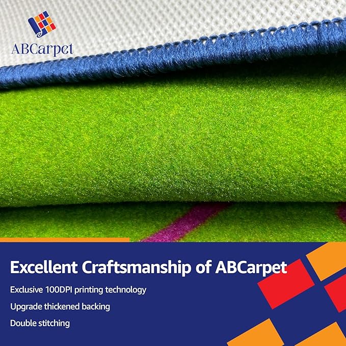 Thick Classroom Rug Kids Classroom Seating Rug 3.2x5 ft, Children's Classroom Preschool Rug Elementary,ABCarpet-RtZMYD-1510-MVC