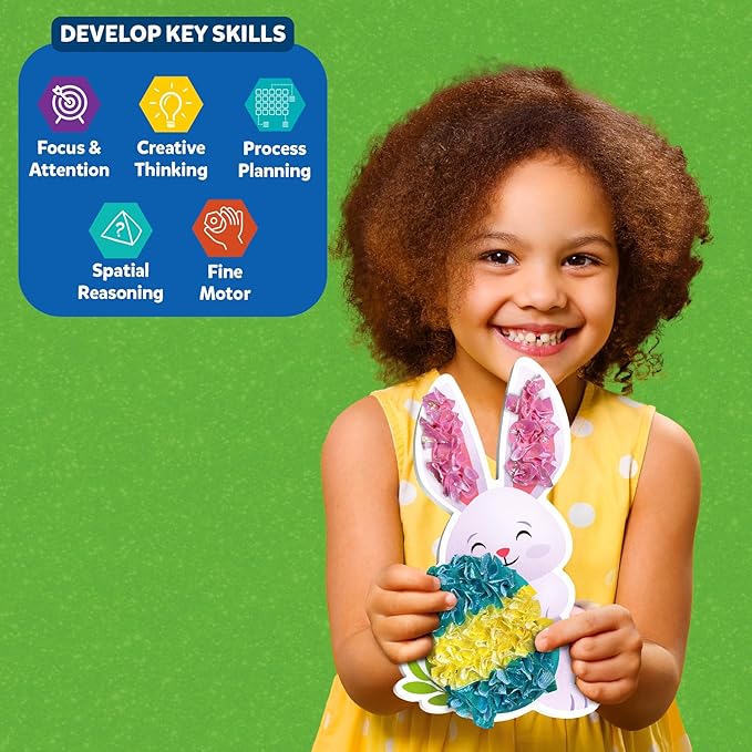 Skillmatics Poke-in Art - Easter Fun, Mess-Free for Kids, DIY Wood Craft Kits, Creative Activity, Easter Basket Stuffers, Gifts for Girls and Boys Ages 4, 5, 6, 7, 8, 9