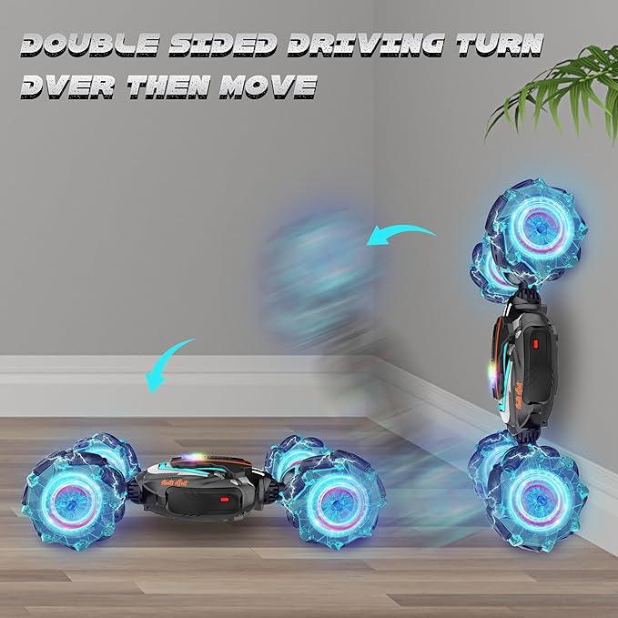 Remote Control Car, Gesture Sensing RC Stunt Car, 4 WD Transform Off Road for Rotating, 2.4Ghz Hand Controlled Remote Control Twister Cars, RC Cars for Kids Boys Girls Toy Gift Age 6 7 8 9 10 11 12 yr