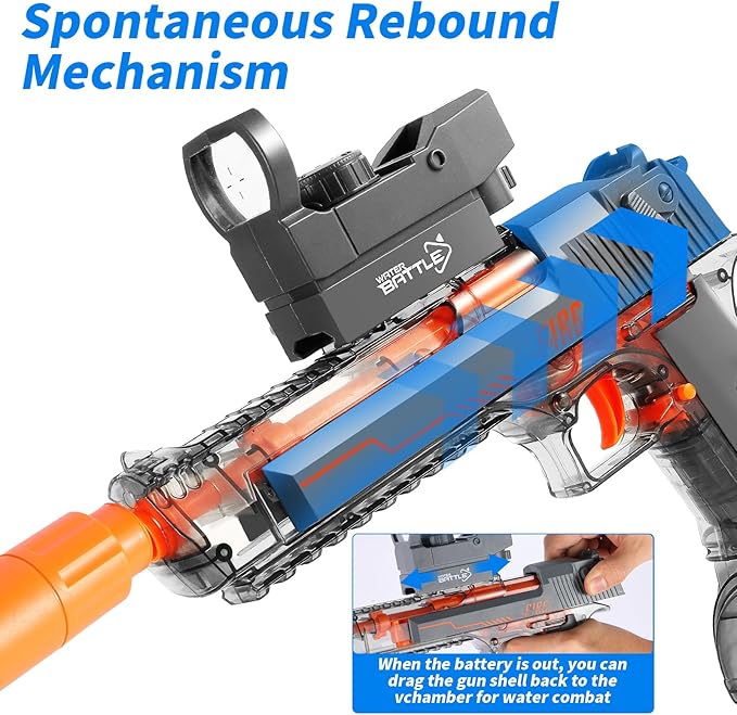 Electric Water Gun, Water Guns for Adults and Kids, Automatic High Power 500ml Squirt Guns, Long Range Water Gun Summer Water Toys for Boys Girls Pool Party Beach Outdoor Grey