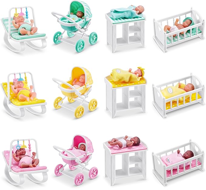 5 Surprise My Mini Baby Series 1 (2 Pack) by ZURU, Collectible Mystery Capsule, Toy for Girls, Realistic Miniature Baby, Playset and Accessories