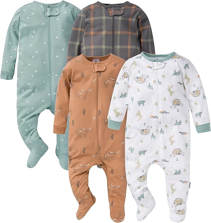 Gerber Baby Boys 4 Pack Sleep 'N Play Footie
