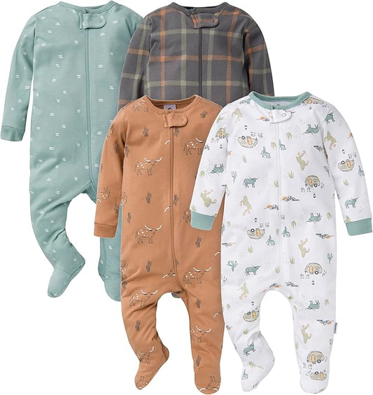 Gerber Baby Boys 4 Pack Sleep 'N Play Footie