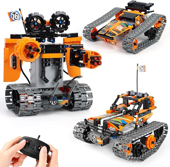 Building Toys STEM Robot Kit for Kids Ages 8-12, Remote Control Erector Sets Engineering Robotics Kits, Educational Birthday for Boys & Girls 5-7 9 10 11 13 14+ Year Old
