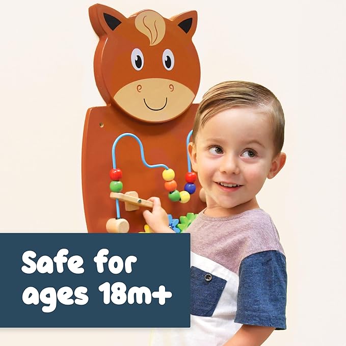 Learning Advantage Horse Activity Wall Panel - Toddler Activity Center - Wall-Mounted Toy for Kids Aged 18M+ - Decor for Bedrooms and Play Areas