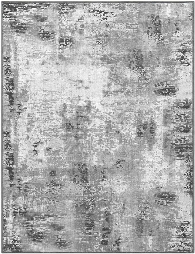 Entrance Rugs Indoor 2x3 Grey Entry Rug Washable Abstract Small Area Rug Non-Slip Low Pile Throw Rugs for Entryway, Kitchen Floor, Front Door Indoor Door Mat, Bathroom, Bedroom Bedside