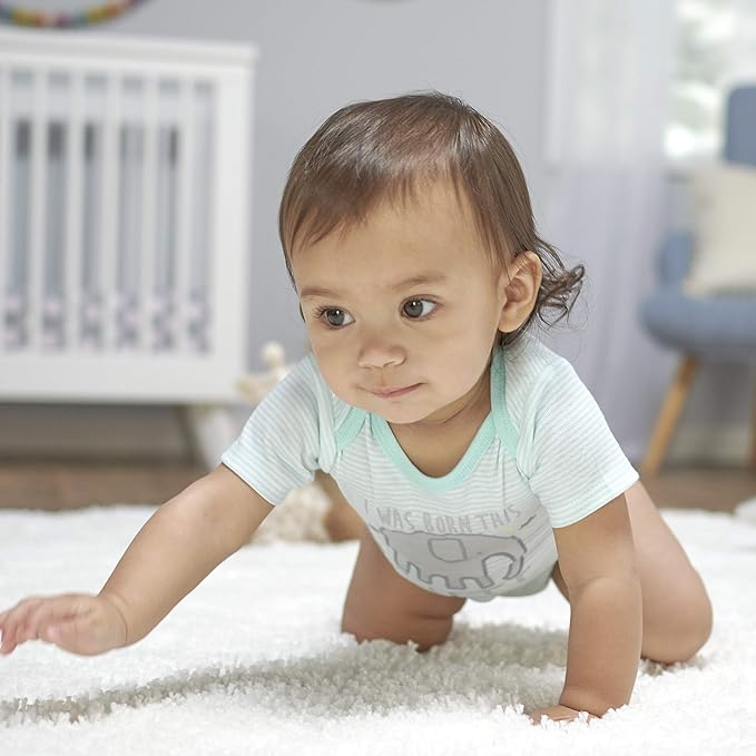 Gerber Baby Girls' 5-Pack Short Sleeve Variety Onesies Bodysuits